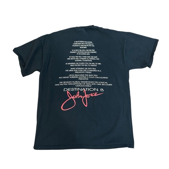 Vintage John Force Shirt Mens Large Black Double Sided Short Sleeve NASCAR GTX - Picture 3 of 8